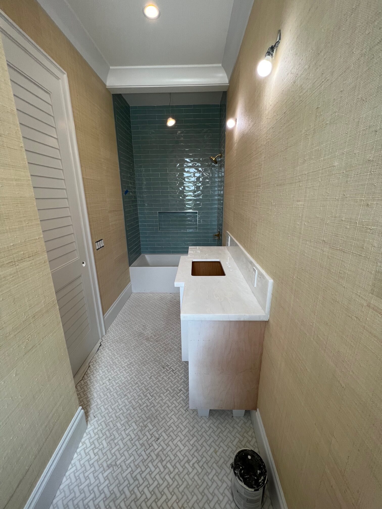 Professional wallpaper repair in ultra-luxury Bal Harbour beachfront condominium